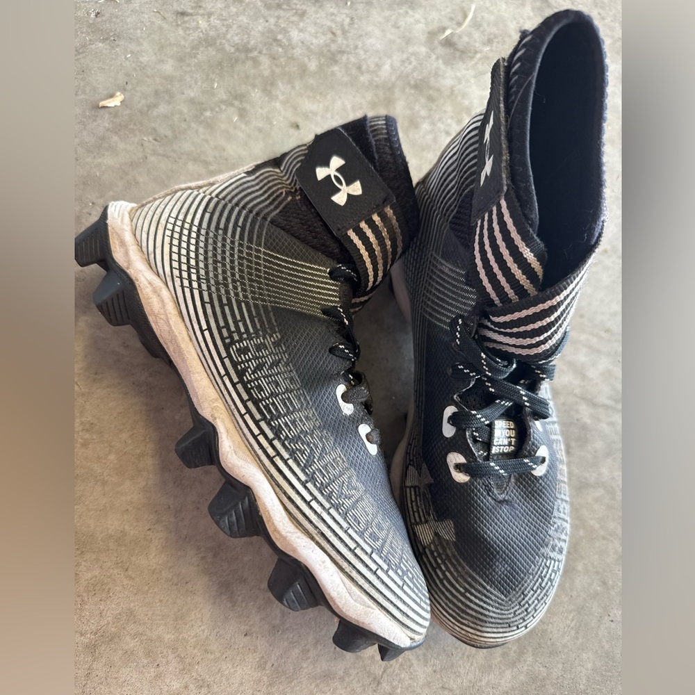 Under Armour Kids Black and White Cleats